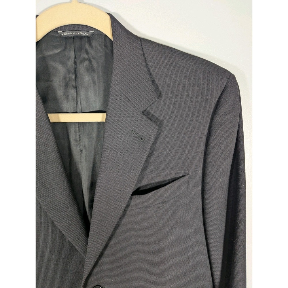 Canali proposta Mens 54R Wool Blazer Sport Jacket 2 Button Black - Picture 3 of 10